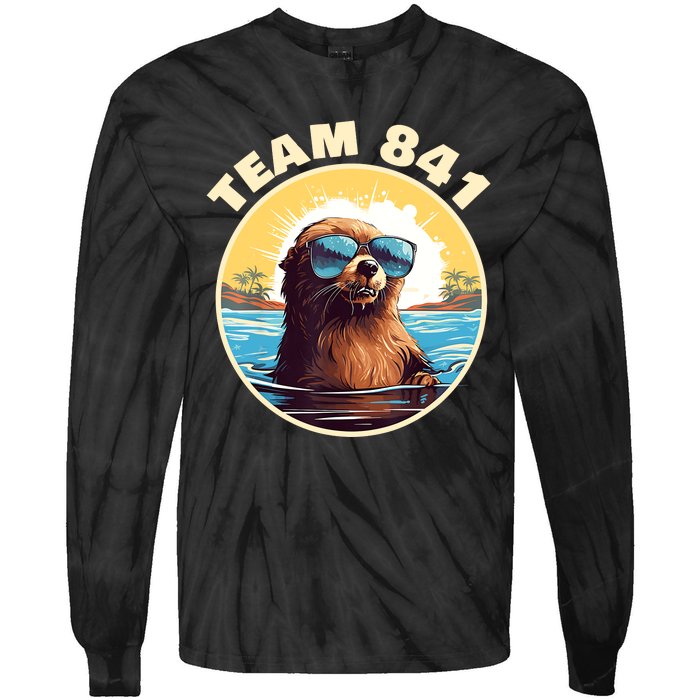 Surfing Otter 841 Otter My Way California Sea Otter Tie-Dye Long Sleeve Shirt