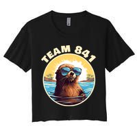 Surfing Otter 841 Otter My Way California Sea Otter Women's Crop Top Tee