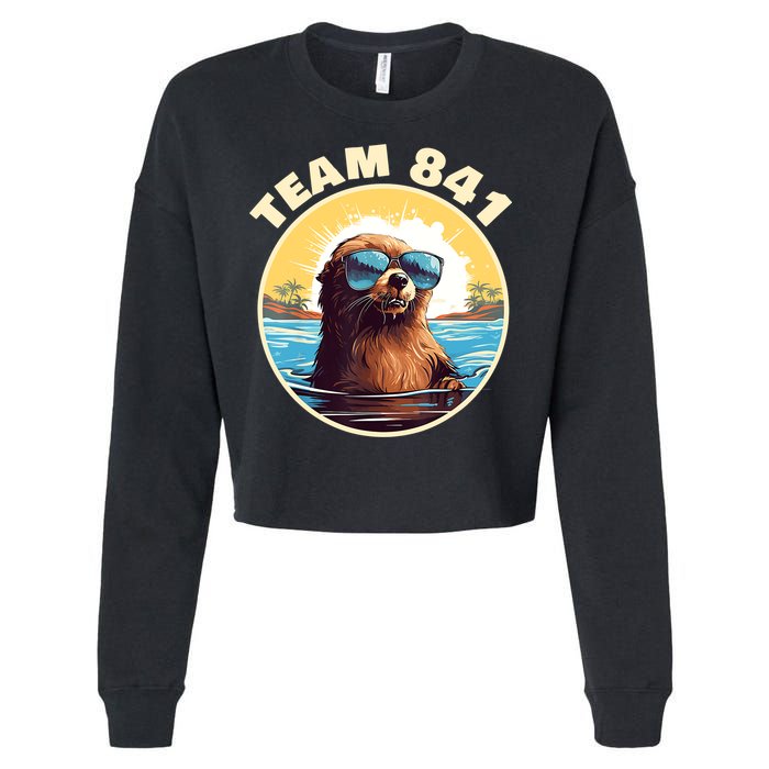 Surfing Otter 841 Otter My Way California Sea Otter Cropped Pullover Crew