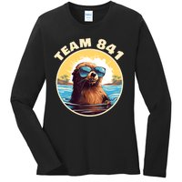 Surfing Otter 841 Otter My Way California Sea Otter Ladies Long Sleeve Shirt