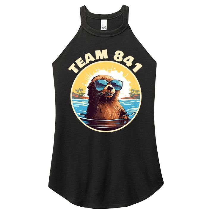 Surfing Otter 841 Otter My Way California Sea Otter Women's Perfect Tri Rocker Tank