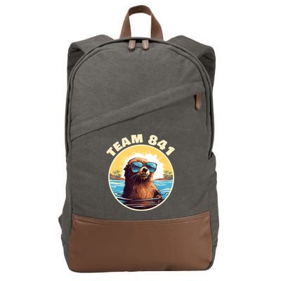 Surfing Otter 841 Otter My Way California Sea Otter Cotton Canvas Backpack