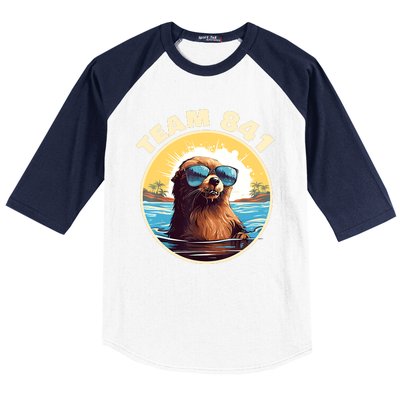 Surfing Otter 841 Otter My Way California Sea Otter Baseball Sleeve Shirt