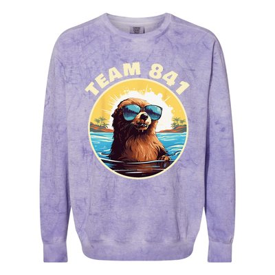 Surfing Otter 841 Otter My Way California Sea Otter Colorblast Crewneck Sweatshirt