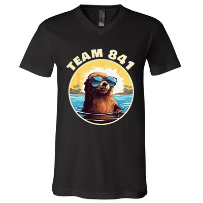 Surfing Otter 841 Otter My Way California Sea Otter V-Neck T-Shirt