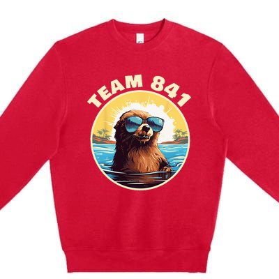 Surfing Otter 841 Otter My Way California Sea Otter Premium Crewneck Sweatshirt