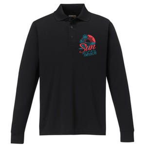 Sun Of A Beach Performance Long Sleeve Polo