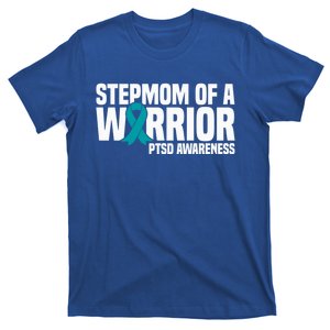 Stepmom Of A Warrior Teal Ribbon Ptsd Awareness Gift T-Shirt