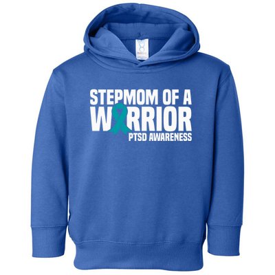 Stepmom Of A Warrior Teal Ribbon Ptsd Awareness Gift Toddler Hoodie