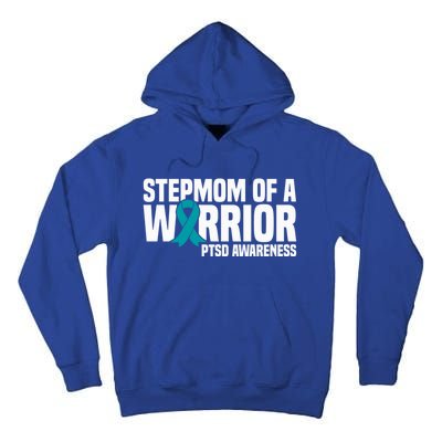 Stepmom Of A Warrior Teal Ribbon Ptsd Awareness Gift Tall Hoodie