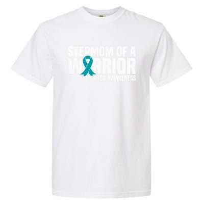 Stepmom Of A Warrior Teal Ribbon Ptsd Awareness Gift Garment-Dyed Heavyweight T-Shirt