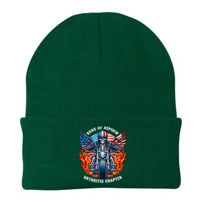 Sons Of Aspirin Arthritis Chapter Skeleton Motorcycle Rider Knit Cap Winter Beanie