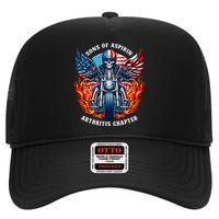 Sons Of Aspirin Arthritis Chapter Skeleton Motorcycle Rider High Crown Mesh Back Trucker Hat