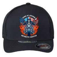 Sons Of Aspirin Arthritis Chapter Skeleton Motorcycle Rider Flexfit Unipanel Trucker Cap