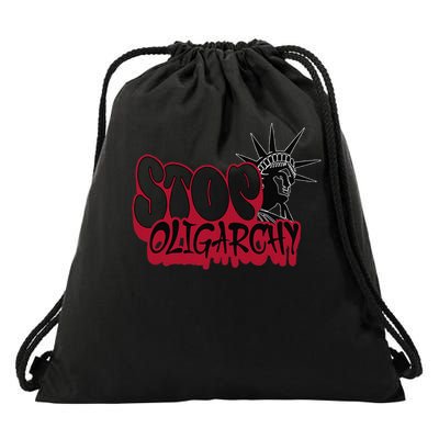 Stop Oligarchy Activist Protest Design Fight Wealth Rule Drawstring Bag