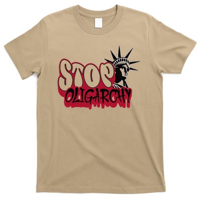 Stop Oligarchy Activist Protest Design Fight Wealth Rule T-Shirt