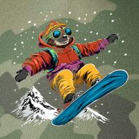Sloth On A Snowboard Snowboarding Legacy Tie Dye Trucker Hat