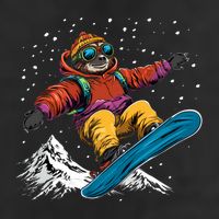 Sloth On A Snowboard Snowboarding Cool Comfort Performance Bucket Hat