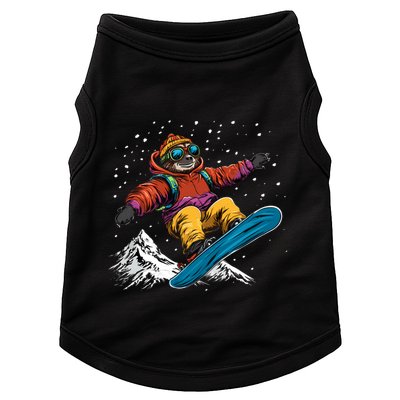 Sloth On A Snowboard Snowboarding Doggie Tank
