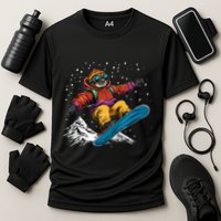 Sloth On A Snowboard Snowboarding Performance Shirt