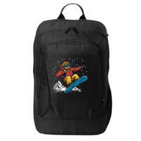 Sloth On A Snowboard Snowboarding City Backpack