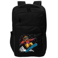 Sloth On A Snowboard Snowboarding Impact Tech Backpack