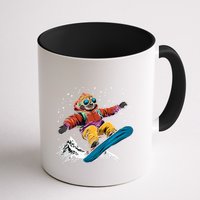 Sloth On A Snowboard Snowboarding Mug