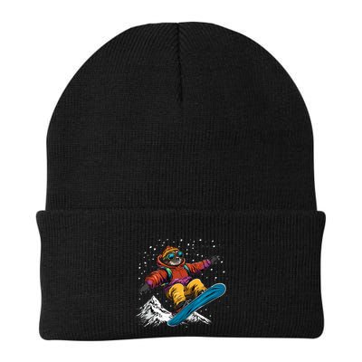 Sloth On A Snowboard Snowboarding Beanie