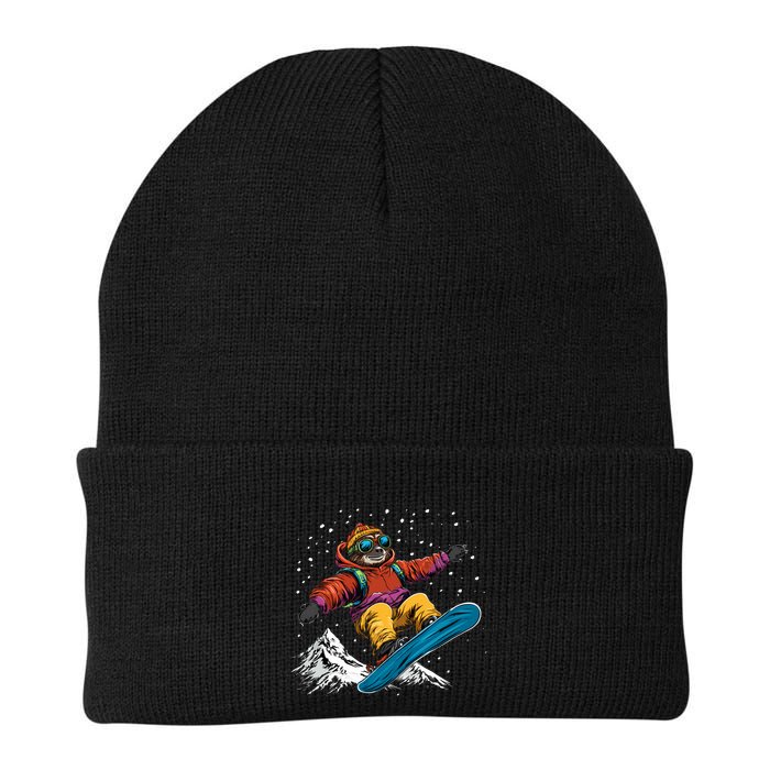 Sloth On A Snowboard Snowboarding Beanie