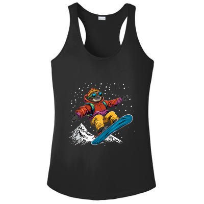 Sloth On A Snowboard Snowboarding Ladies PosiCharge Competitor Racerback Tank