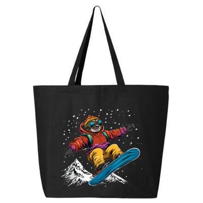 Sloth On A Snowboard Snowboarding 25L Jumbo Tote