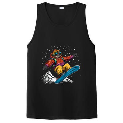 Sloth On A Snowboard Snowboarding PosiCharge Competitor Tank