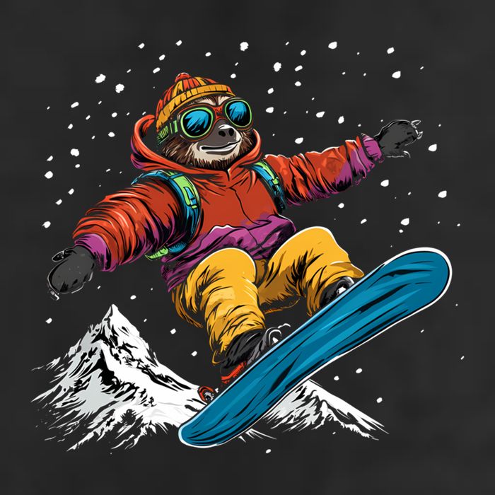 Sloth On A Snowboard Snowboarding Trucker Hat