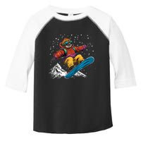 Sloth On A Snowboard Snowboarding Toddler Fine Jersey T-Shirt