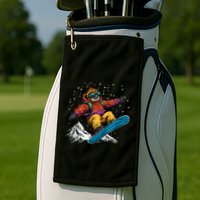 Sloth On A Snowboard Snowboarding Golf Towel