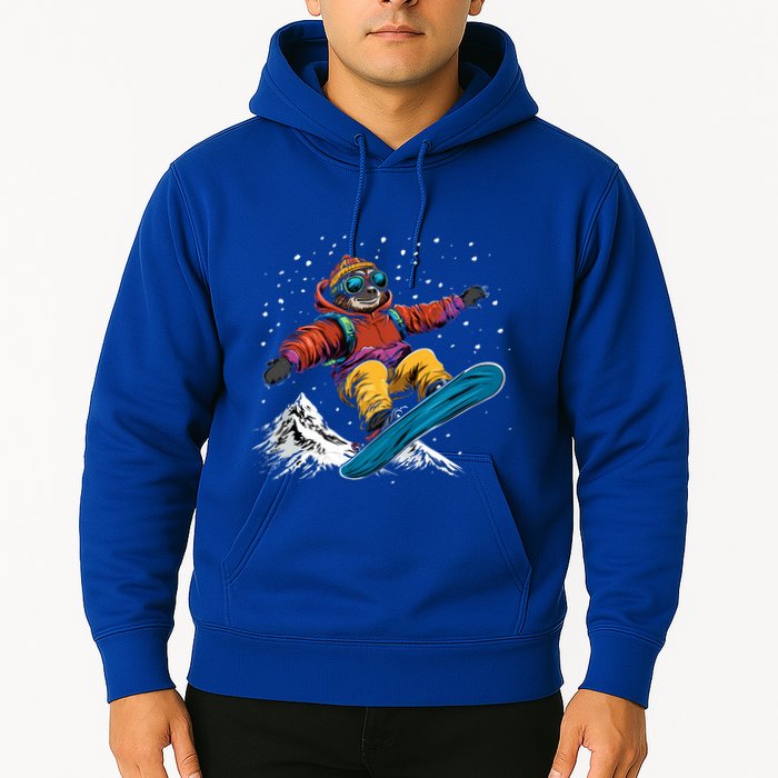 Sloth On A Snowboard Snowboarding Hoodie