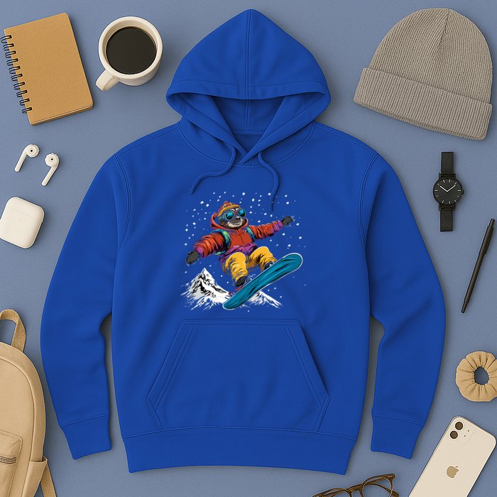 Sloth On A Snowboard Snowboarding Hoodie