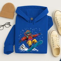 Sloth On A Snowboard Snowboarding Hoodie