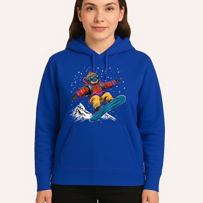 Sloth On A Snowboard Snowboarding Hoodie