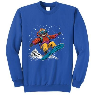 Sloth On A Snowboard Snowboarding Sweatshirt