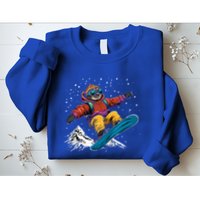 Sloth On A Snowboard Snowboarding Sweatshirt