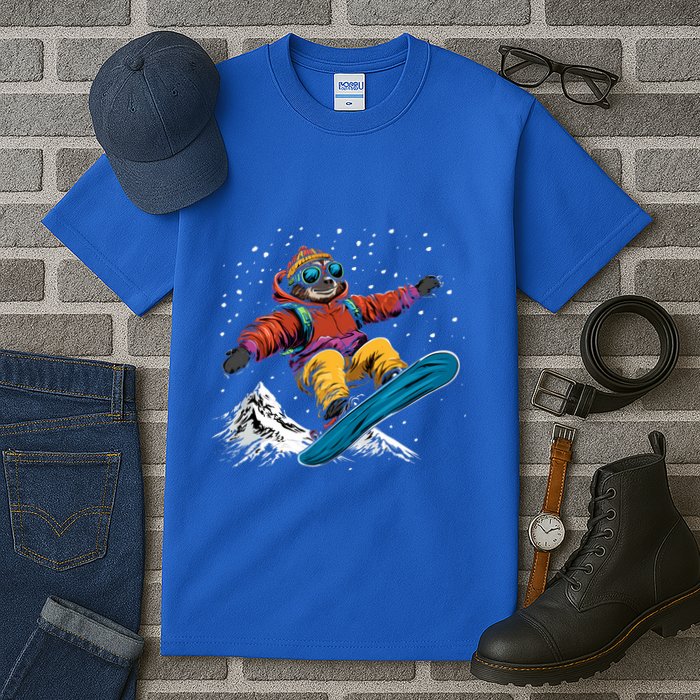 Sloth On A Snowboard Snowboarding Tall T-Shirt