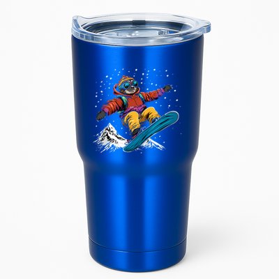 Sloth On A Snowboard Snowboarding Tumbler