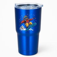 Sloth On A Snowboard Snowboarding Tumbler