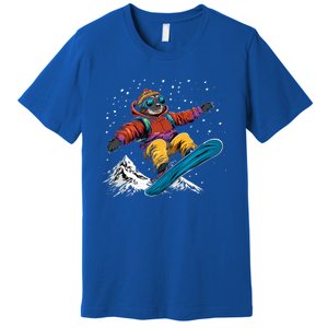 Sloth On A Snowboard Snowboarding Premium T-Shirt