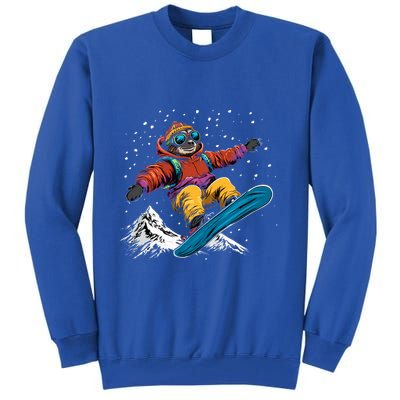 Sloth On A Snowboard Snowboarding Tall Sweatshirt