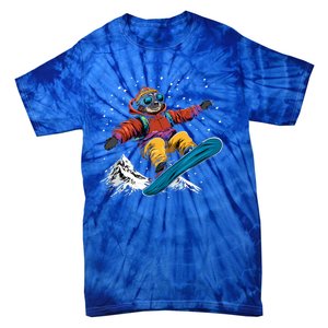 Sloth On A Snowboard Snowboarding Tie-Dye T-Shirt