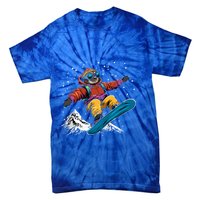 Sloth On A Snowboard Snowboarding Tie-Dye T-Shirt