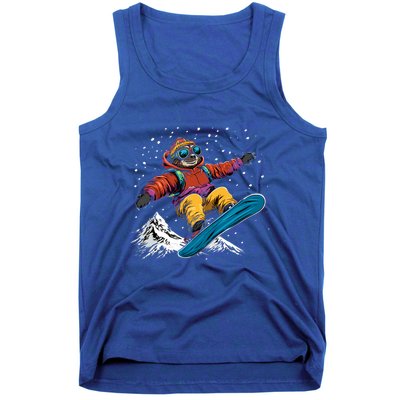 Sloth On A Snowboard Snowboarding Tank Top