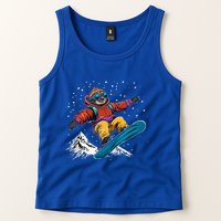 Sloth On A Snowboard Snowboarding Tank Top